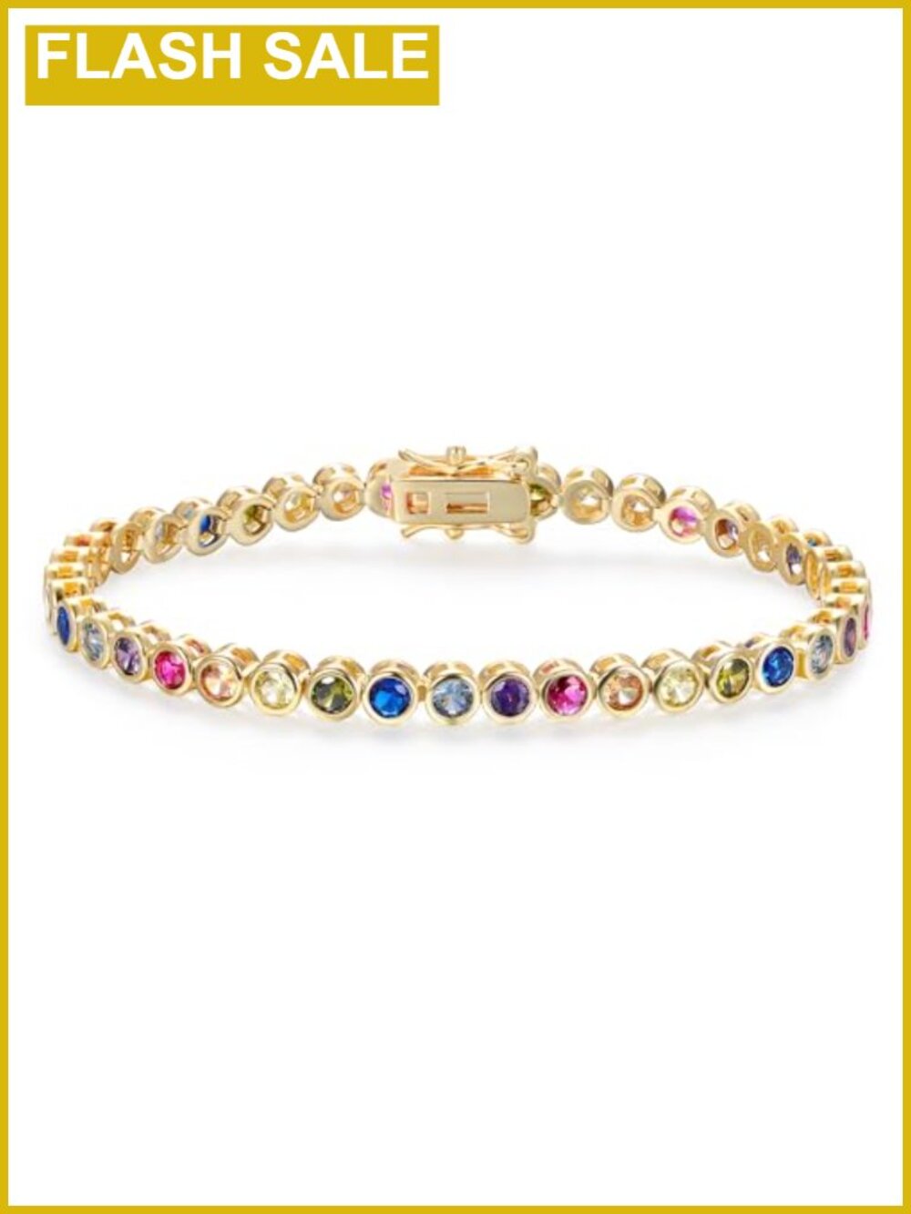 5A+ Cubic Zirconia Tennis Bracelet 18K Yellow Gold Plated 3mm